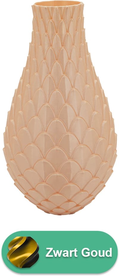Sirena design vaas – Decoratieve vaas - Zwart / Goud - 3d geprinte vaas – geschikt voor droogbloemen - 20CM