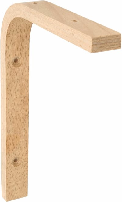 AMIG Plankdrager/planksteun van hout - lichtbruin - H200 x B150 mm - boekenplank steunen