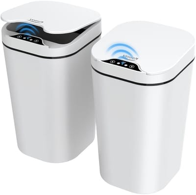 Automatische kleine prullenbakken met deksel - 9,5 liter elektrische afvalbak, slimme prullenbak met bewegingssensor, waterdichte afvalemmer voor slaapkamer en kantoor