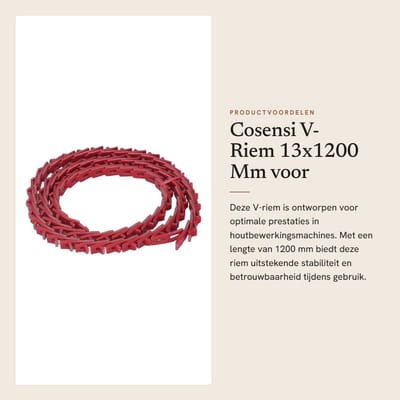 Dailygoods - V-Riem 13x1200 Mm voor Houtbewerkingsmachines