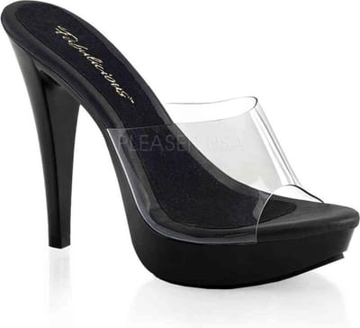 Fabulicious - COCKTAIL-501 Muiltjes met hak - US 6 - 36 Shoes - Zwart/Transparant