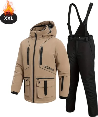 Bovista Skipak - SkiBroek - Skijas - Ski Suit - Wintersport - Heren - 2-Delig - Khaki - Maat XXL