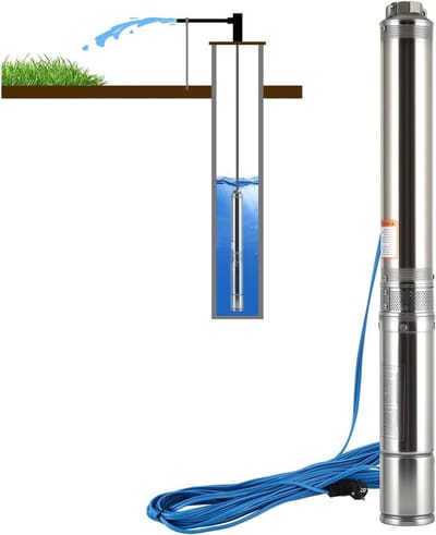 Diepbronpomp - Bronpomp Waterpomp - Huiswater Installatie - Zandbestendig RVS - 34 m opvoerhoogte - Roestvrij staal