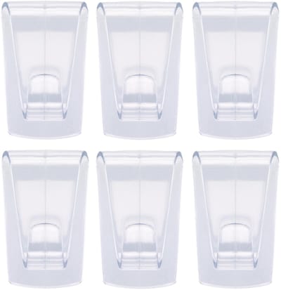 Tesa Powerstrips ophang haken - 6x - transaparant - kunststof - 1 kg - voor tegels en glas