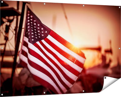 Gards Tuinposter Amerikaanse Vlag - Verenigde Staten - 150x100 cm - Tuindoek - Tuindecoratie - Wanddecoratie buiten - Tuinschilderij