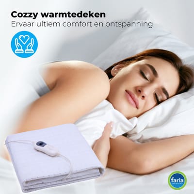 Elektrische Onderdeken Wasbaar - 150cm x 80cm - 3 Temperatuurstanden - Eenpersoons - ademend - snelle opwarming - anti bacterieel - Automatisch uitschakelen na 3 uur - wasbare elektrische onderdeken