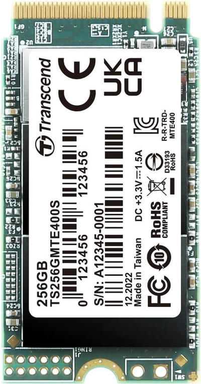 Transcend MTS400S 256 GB NVMe/PCIe M.2 SSD 2242 harde schijf PCIe NVMe 3.0 x4 Retail TS256GMTE400S