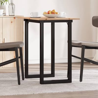 Eettafel Massief Hout - Keukentafel Eetkamer - Thuis Kantoor - Stabiel O-Frame - 80 x 50 x 75cm - Bruin