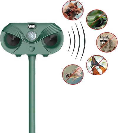 Zonne-energie Ultrasone Dierafschricker met Sensor en Flitsfunctie voor Tuin en Gazon