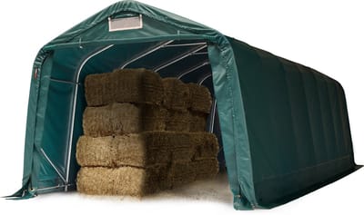 Robuuste weidetent 3,3x8,4 m weerbestendig PVC-zeil 800N beschutting opslagtent, voor beton, groen