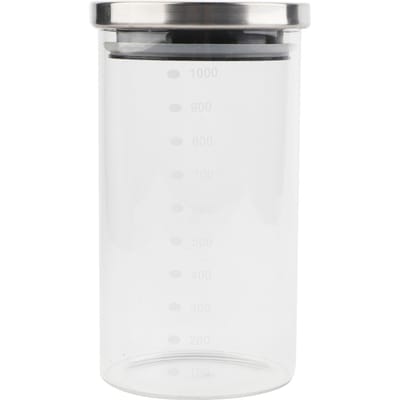 1000ml Glazen Voorraadpot Koffiebonen Keuken Voedselcontainer Roestvrijstalen Deksel gray