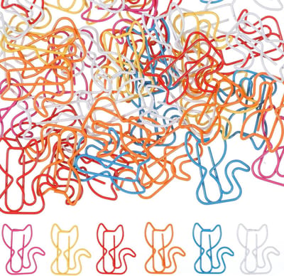 50 Stuks Katvormige Paperclips - Decoratieve Kantoorbenodigdheden voor Dierenliefhebbers, Schattige Boekmerken en Binderclips voor Vrouwen