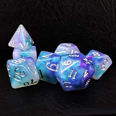 Polyhedral RPG Dobbelsteenset van 7 Stukken - Magische Steen Dobbelstenen