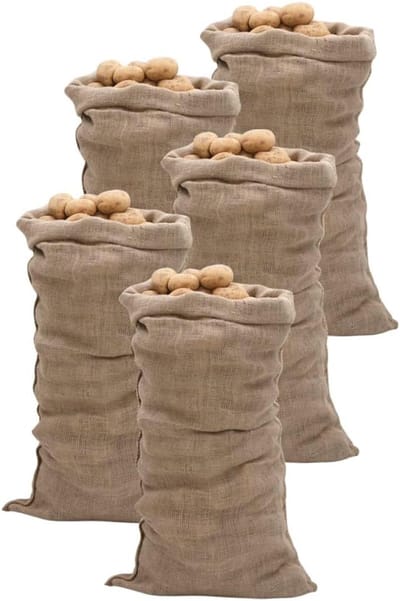 Set van 5 Jute Zakken 65x135 cm - 100% Jute - Geschikt voor Opslag en Sinterklaas