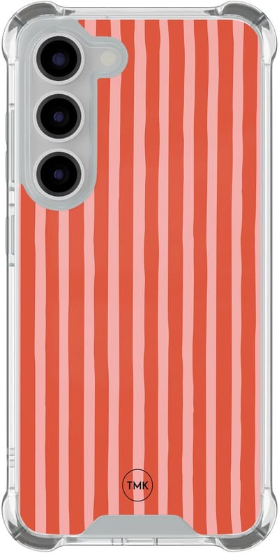 Shockproof hoesje geschikt voor Samsung Galaxy S23 - Streepjes - Schokbestendig - Verhoogde randen - TPU case - Extra Sterke Back Cover - Gestreept - Transparant, Multi