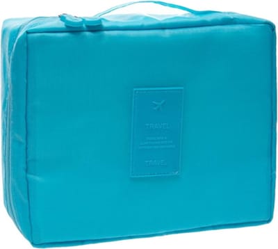 Fako Fashion - Make-up Tasje Rechthoek - Cosmetica Organizer - Make-up Toilettas - 21x16x8cm - Lichtblauw