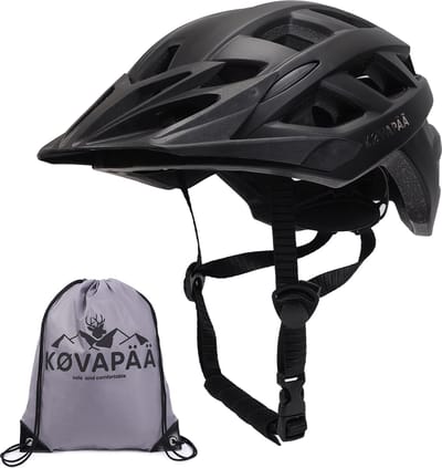 Køvapää® Tolva - Fietshelm - Zwart - Maat 56-61 cm - M/L - Afneembaar vizier - Fietshelm Volwassenen - Fietshelm Dames - Fietshelm Heren - Mountainbike Helm - Fietshelmen - Fietshelmen - fietshelm dames elektrische fiets - Fietshelm Dames Volwassenen