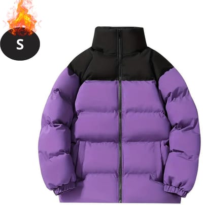 Livano Winterjas - Parka - Heren - Winter - Fleecejas - Volwassen - Stijlvol - Gewatteerde Jas - Paars - S