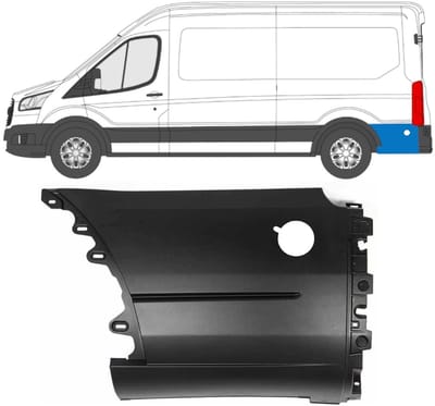 Zijlijst sierlijst achterspatbord voor Ford Transit 2014- / Links