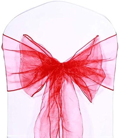 Dailygoods- Stoelbekleding Organza - 10 Stuks - Bruiloft/Evenementen - Strikken - 18cm Breed - 275cm Lang - Zelf te Binden - Stoelsjerp
