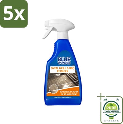 5 x Blue Wonder Oven & Grillreiniger 500 ml - Grootverpakking - Ovenreiniger - Grillreiniger - Vetverwijderaar - Schoonmaakmiddel - Biologisch Afbreekbaar