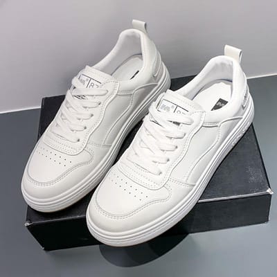 Echt Leer Platte Zool Witte Schoenen Dames Nieuwe Stijl Student Alles-match Casual Sport Schoenen Trend 40 white