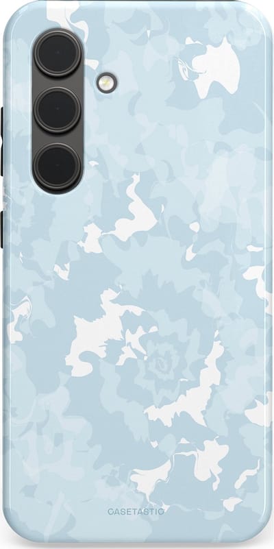Casetastic Hoesje Geschikt voor Samsung S24 - Stijlvolle Beschermende Duo-layer Case - Blauwe wervels
