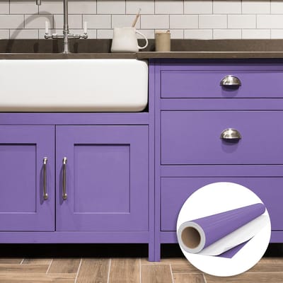 Waterdichte vinyl zelfklevende rol per meter - Afwasbare sticker voor keuken, meubels, kasten, deuren - 60 cm x 20 m - Lavendel