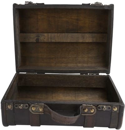 Allecto - Vintage Houten Koffer - Decoratieve Opbergdoos - Grote Capaciteit - 27 x 21 x 16 cm - Retro Bagagekoffer - Voor Woondecoratie