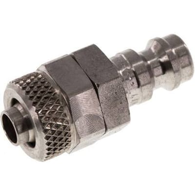 RVS 306L DN 5 Luchtkoppeling Insteeknippel 6x8 mm Push-On - CLP5-N-SSL-P-6