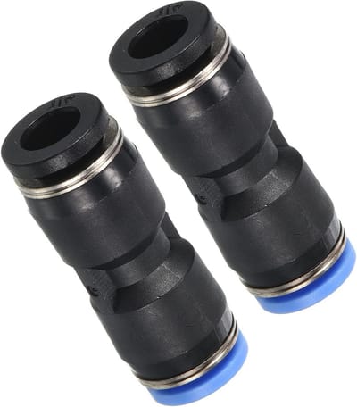 1/4" (6.4mm) naar 6mm Push-to-Connect Fittingen, 10 Stuks Recht Union Reducers, Snelle Aansluitingen voor PU Nylon PTFE Slangen, Pneumatische Lucht Slang Koppelingen