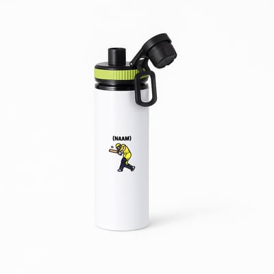 Hacebo® - Cricket met eigen naam waterfles met draaidop groen - Cricket - Cricketer - Sport - water fles - 850ML