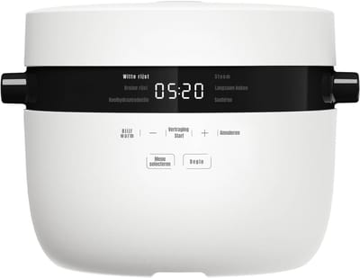 TIM® Rijstkoker - Stoompan - Koker - Wit - ‎29cm x 28cm x 22cm