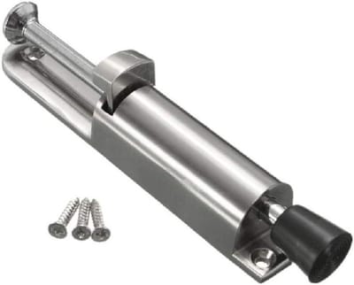 Voet Deurhouder - Deur Stopper - Deur Open Houden - Veerbelaste Zuiger - 200mm Lengte - Zilver