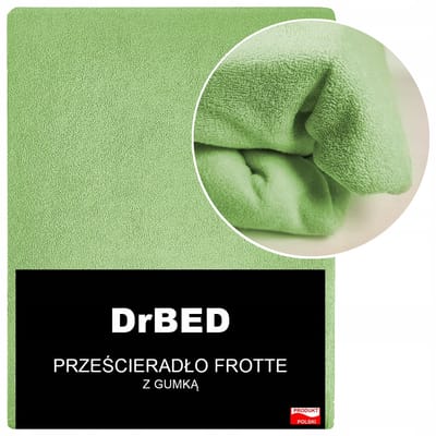 DrBED - Frotte Hoeslaken - 180x200 - Groen - Ademend - Zacht