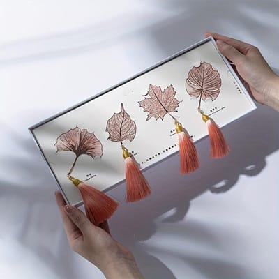1 pièce Signet Métallique Cadeau, Les Quatre Saisons de La Feuille Cadeau Littéraire, Signet Métallique Boîte Cadeau, pour Cadeaux d'Affaires Cadeau Journée des Enseignants