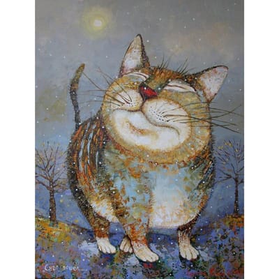 Broderie Diamant Forage Rond Complet Chat Drôle 5D DIY Peinture Diamant Point de Croix Strass 20X30CM gray