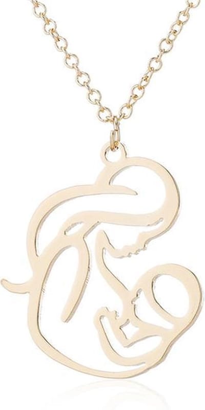 24/7 Jewelry Collection Moeder Baby Ketting - Kind - Goudkleurig