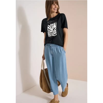 Shirt met ronde hals en frontprint