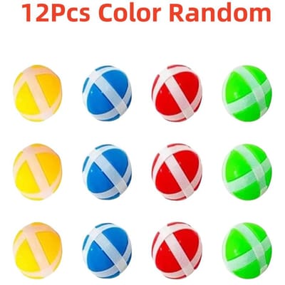 12 PIÈCES Catapulte Pistolet Balle Collante Jouets de Lancer Darts pour Enfants Accessoires Ventouse Balle Sports d'Extérieur Cible Collante Balle red