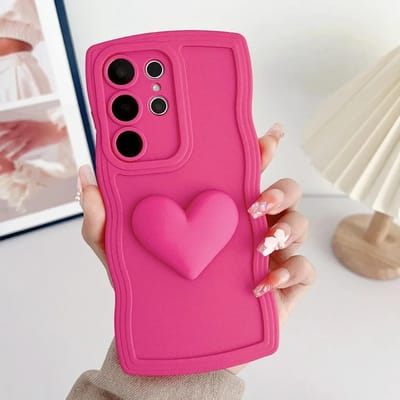 Zachte TPU Love Hart Golvende Hoes voor Samsung Galaxy S25 S23 S21 S20 FE S24 S22 Ultra Plus + A55 A35 A25 A15 A54 A53 A34 5G A05 A05s Galaxy S25