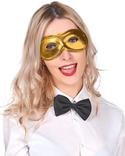 Vegaoo - Metaal-goud masker voor volwassenen