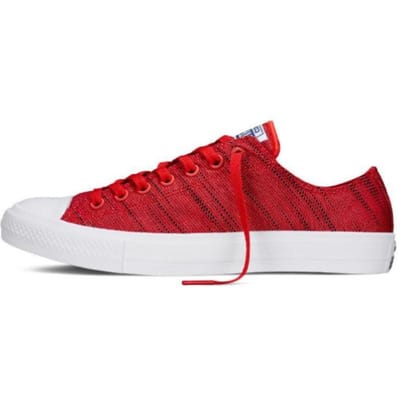 Converse Chuck Taylor All Star 2 Knit Ox Rood Unisex Sneakers Zwart Wit 151090C 42.5 red