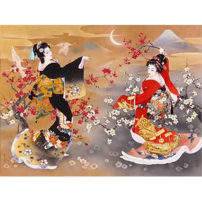5D Diy Diamond Borduren Cross Stitch Diamond Mozaïek Japanse vrouw geisha Diamond Painting Home Decor 20X30CM black