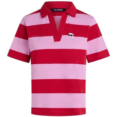 Polo Shirt Korte Mouw Karl Lagerfeld Ikon Patch Stripe Sslv Pol