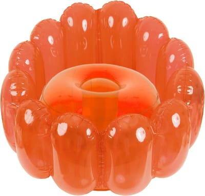Opblaasbare stoel - Jelly loungestoel - Buiten ontspannen - Transparant design - Max 113 kg - Oranje