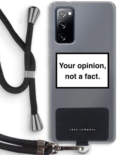 Hoesje met koord geschikt voor Samsung Galaxy S20 FE / S20 FE 5G hoesje met Koord - Your opinion - Telefoonhoesje met Zwart Koord - Bescherming aan alle Kanten en Over de Schermrand