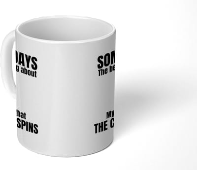 Mok - 275 ML - Koffiemok Collega - Koffietas geschenk - Koffiebeker Papa - Mokken - Koffietassen Humor - Spreuken - Quote - The chair spins - Grote theemok - Theemokken groot - Leuke thee mok - Thee tas Mama - Grappige cadeaus