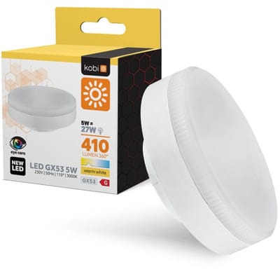 Kobi LED Lamp GX53 - 5W 410lm 3000K - Warm Wit Licht - 25000 uur Levensduur - 1 stuk