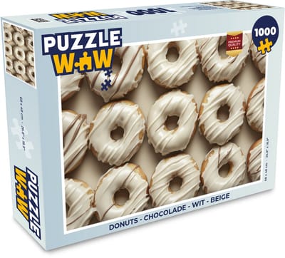 Puzzel Donuts - Chocolade - Wit - Beige - Legpuzzel - Puzzel 1000 stukjes volwassenen